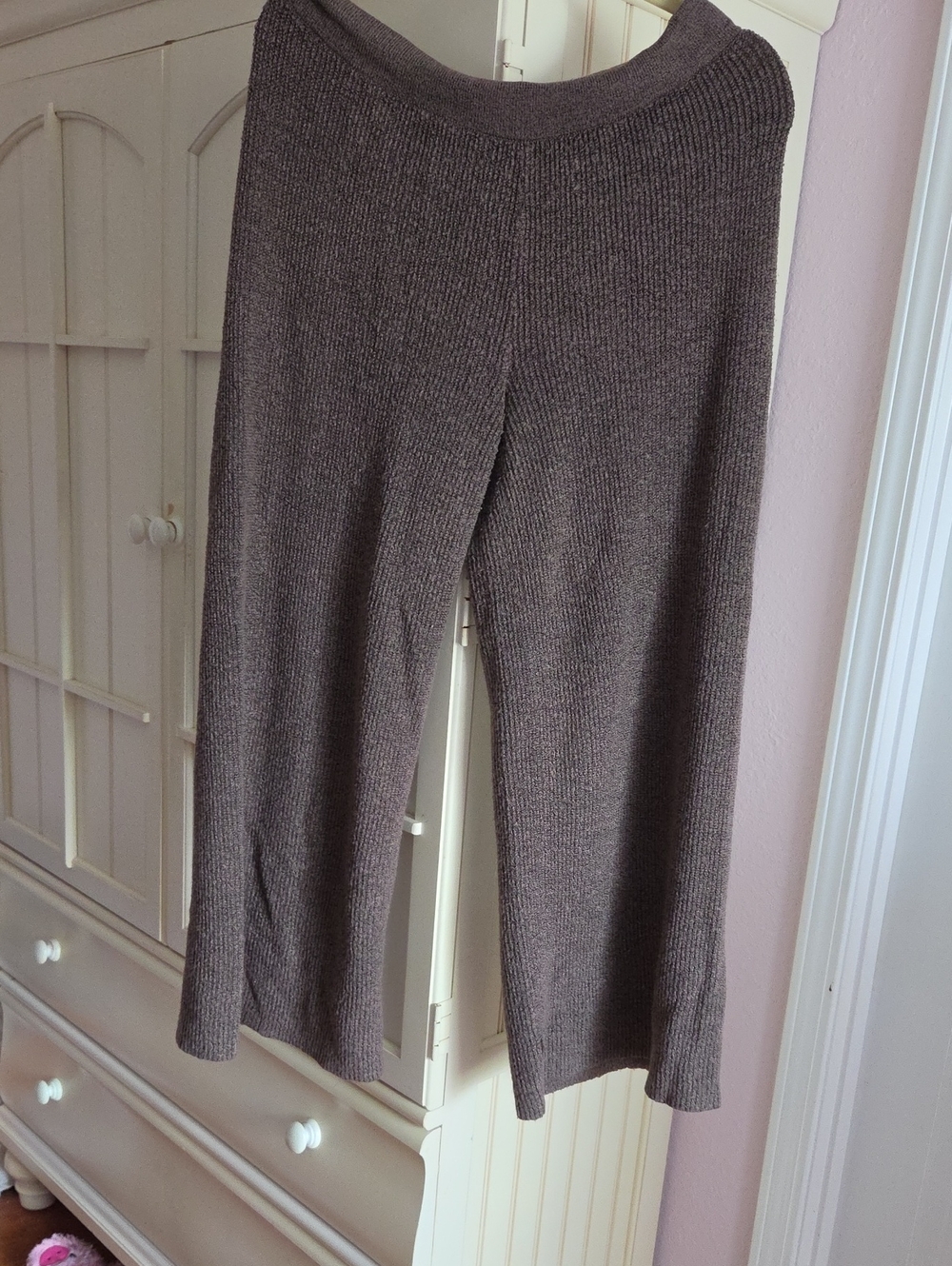 Express Knit Wide-Leg Pants in Brown